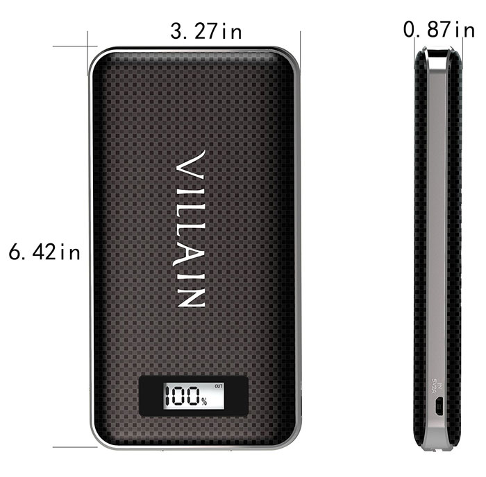 Villain 20000mAh Portable Charger Size